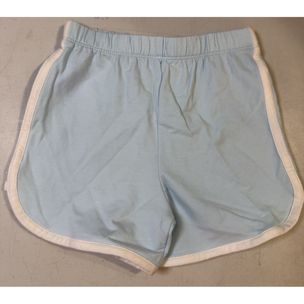 K0193-Little Me Baby 18M Light Blue Organic Cotton Shorts White Trim